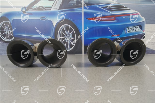 Sportowe końcówki wydechu, czarne, Panamera/Panamera4/Panamera Diesel, komplet L+R