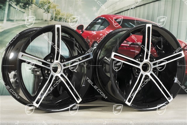 21" Felgensatz Mission E Design, 9,5J x 21 ET60 + 11,5J x 21 ET66, schwarz hochglanz
