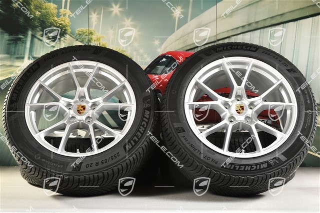 20" Cayenne S COUPE Winterräder Satz, Felgen 9J x 20 ET50 + 10,5J x 20 ET55 + NEUE Michelin Pilot Alpin 5 SUV Winterreifen 255/55 R20 + 295/45 R20, mit RDK-Sensoren