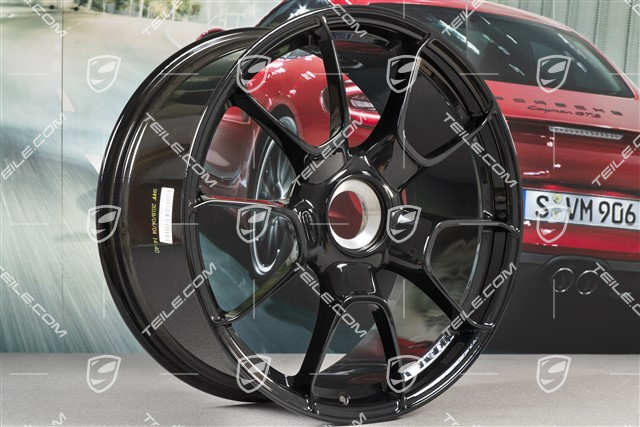20" komplet felg 911 Turbo S Exclusive Design, felgi 11,5J x 20 ET56 + 9J x 20 ET51, czarny wysoki połysk
