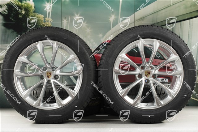 19" "Macan Design" koła zimowe komplet, felgi 8,5J x 19 ET21 + 9J x 19 ET21 + NOWE opony zimowe Dunlop SP Winter Sport 4D 235/55 R19 + 255/50 R19, z czujnikami ciśnienia RDK