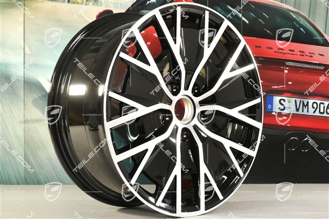 20-inch wheel rim Taycan Turbo S Aero Design, 9J x 20 ET54, black high gloss + glossy Surface