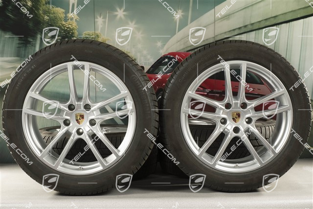 20" Cayenne Sport Winterräder Satz, Felgen 9J x 20 ET50 + 10,5J x 20 ET64 + Continental Winterreifen 275/45 R20 + 305/40 R20, mit RDK-Sensoren