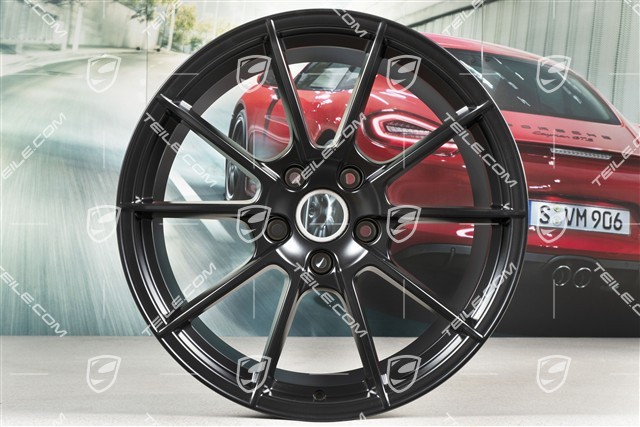 20" wheel rim set "Boxster Spyder", rims 8,5J x 20 ET57 + 10,5J x 20 ET47, black satin matt