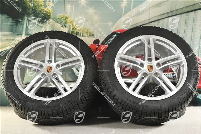 19" Panamera Koła zimowe, komplet, felgi 9J x 19 ET64 + 10,5J x 19 ET62 + NOWE opony zimowe Continental Winter Contact TS860 S 265/45 R19 + 295/40 R19, srebrne