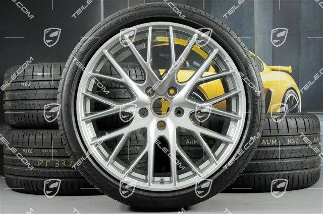 21" Koła letnie Panamera SportDesign, felgi 9,5J x 21 ET71 + 11,5J x 21 ET69 + opony letnie Pirelli 275/35 ZR21 + 315/30 ZR21, z czujnikami ciśnienia