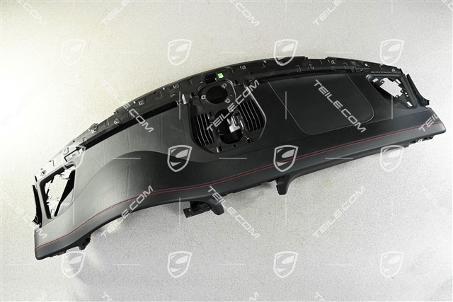 Armaturenbrett, oberer Teil, Leder, schwarz/karminrot, Leder beschädigt