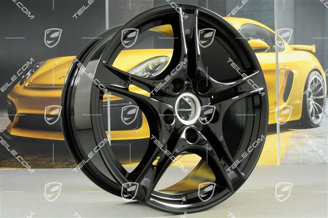 18-inch Cayman S II wheel set (Facelift), 8J x 18 ET57 + 9J x 18 ET43, black high gloss