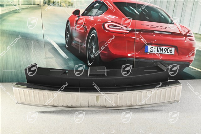 Kofferraum, Schlossträger / Schlossabdeckung Blende , Edelstahloptik Schwarz, GTS / Turbo / GT