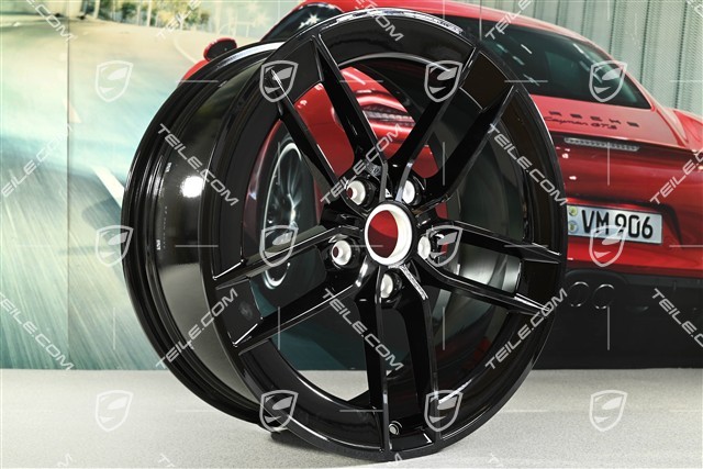 20"+21" Carrera Exclusive Design wheel rim set, rims 8.5J x 20 ET50 + 11.5J x 21 ET79, black high gloss