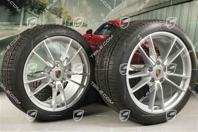 19"+20" koła zimowe Carrera, komplet, felgi 8,5J x 19 ET52 + 11J x 20 ET66 + opony zimowe Continental 235/40 R19 + 295/35 R20, z czujnikami ciśnienia