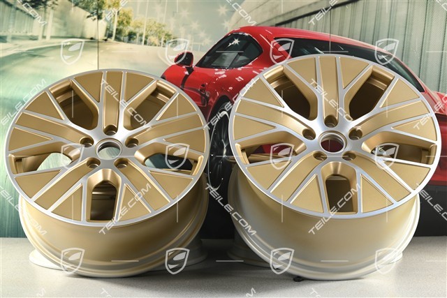 20" Turbo Aero wheel set, 9J x 20 ET54 + 11J x 20 ET60, in Aurum satin matt