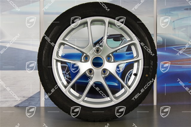 18" Winterräder Satz "Cayman", Felgen 8J x 18 ET57 + 9J x 18 ET47 + NEUE Winterreifen Pirelli SottoZero2 N0 235/45 R18 + 265/45 R18, mit RDK-Sensoren