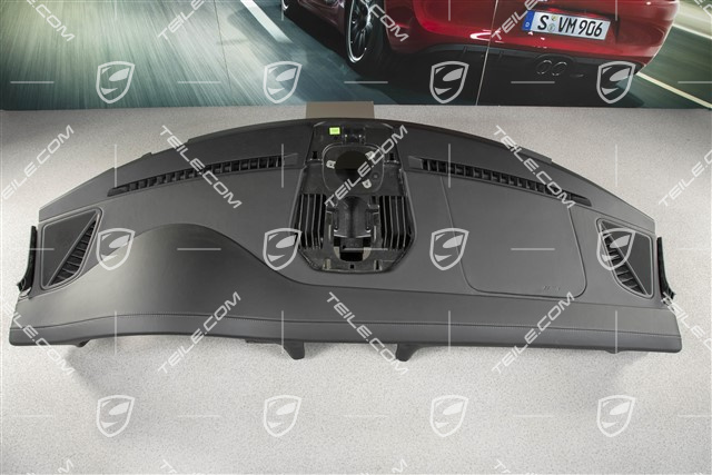 Dashboard trim, upper part, leather black