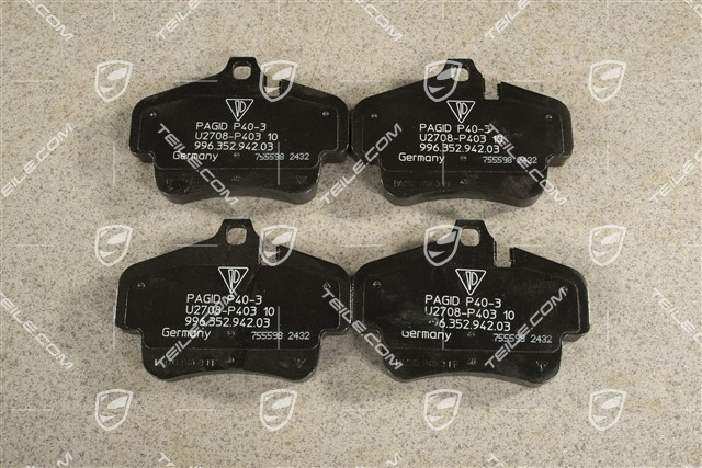 Set of brake pads, PCCB ceramic brakes, GT3/GT2, L+R