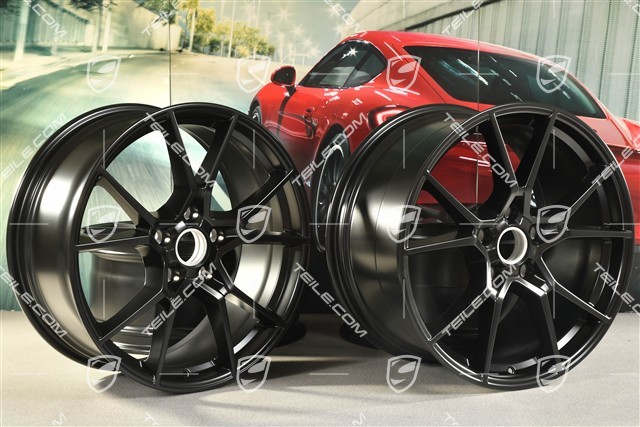 20" komplet felg Cayenne S, 10,5J x 20 ET55 + 9J x 20 ET50, czarny satynowy półmat