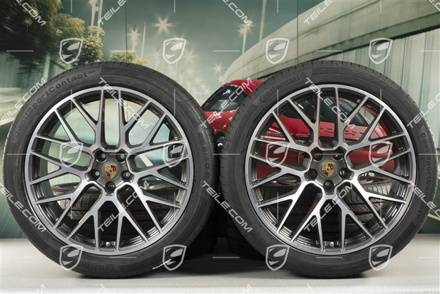 21" RS Spyder Design Sommerräder, Felgen 9,5J x 21 ET27 + 10J x 21 ET19 + NEUE Continental Sommerreifen 265/40 R21 + 295/35 R21, mit RDK-Sensoren
