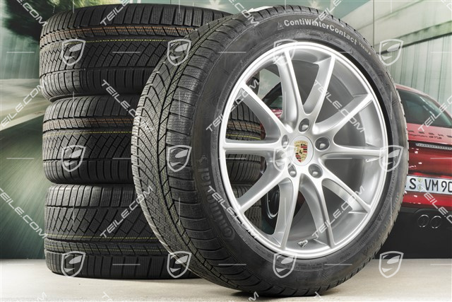 20" Cayenne COUPE Design Winterräder Satz, Felgen 9J x 20 ET50 + 10,5J x 20 ET55 + Continental Winterreifen 275/45 R20 + 305/40 R20, mit RDK-Sensoren