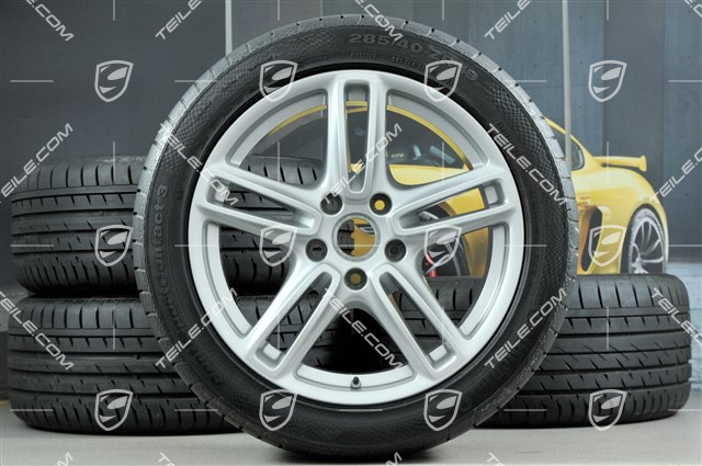 19" Koła letnie komplet Panamera Turbo, przednie felgi 9J x 19 ET60 + tylne 10J x 19 ET61 + opony 255/45 ZR19 + 285/40 ZR19, z czujnikami ciśnienia