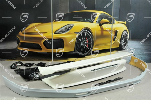 Aero Kit Cup Stoßstange vorne + Aero Kit CUP Frontspoiler + Heckspoiler mit Flügel, mit Scheinwerferreinigungsanlage Löcher,  ohne ParkAssistant (PDC)