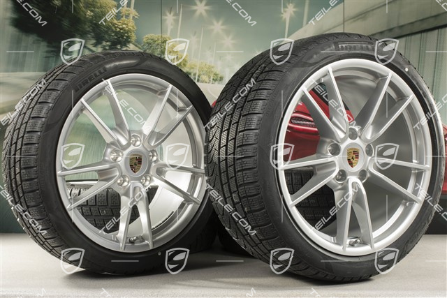 19"+20" Carrera Winterräder Satz, Felgen 8,5J x 19 ET52 + 11J x 20 ET66 + Pirelli Winterreifen 235/40 R19 + 295/35 R20, mit RDK-Sensoren