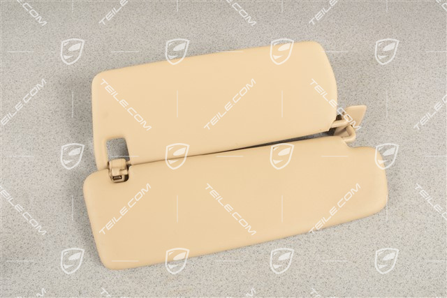 Sonnenblende, Spiegel beleuchtet, Kunstleder, Luxorbeige, L