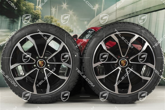 20" Turbo Aero Design Winterräder Satz, Felgen 9J x 20 ET54 + 11J x 20 ET60 + NEUE Pirelli Winterreifen 245/45 R20 + 285/40 R20