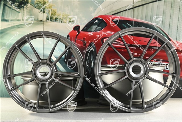 20+21" Felgensatz Turbo S, Felgen: vorne 8,5J x 20 ET40 + hinten 11J x 21 ET66, Platinum Seidenmatt