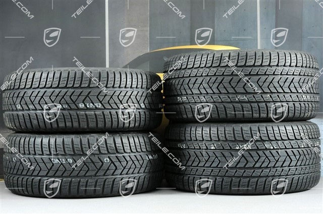 21" Winterräder Satz "SportDesign", Felgen 9,5 J x 21 ET71 + 10,5 J x 21 ET71 + NEUE Pirelli Sottozero III Winterreifen 275/35 R21 + 315/30 R21, in Schwarz Hochglanz