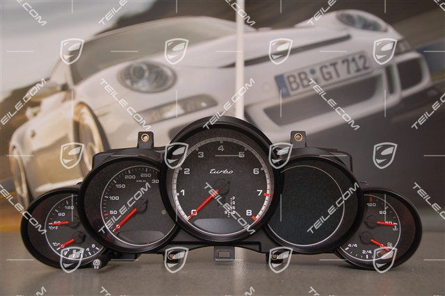 Kombiinstrument, Zifferblätter in Schwarz/Silber, ohne Navi, Turbo
