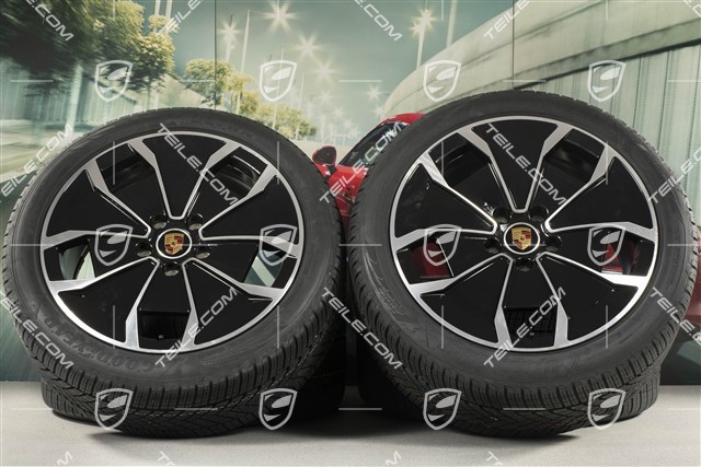 20" Turbo Aero Design Winterräder Satz, Felgen 9J x 20 ET54 + 11J x 20 ET60, Goodyear Winterreifen 245/45 R20 + 285/40 R20, DOT/Bj. 2023