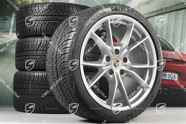20" koła zimowe, komplet Carrera S  (IV), felgi 8,5J x 20 ET49 + 11J x 20 ET56 + NOWE opony zimowe Michelin Pilot Alpin PA4 N1 245/35 R20 + 295/30 R20