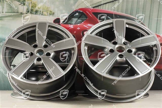 20" Felgensatz Cayenne Sport Classic Komfort, 9J x 20 ET50 + 10,5J x 20 ET64, Platinsilber