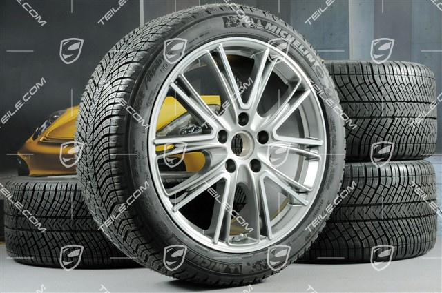 20" Winterräder Satz "Exclusive Design", Felgen 9,5 J x 20 ET71 + 10,5 J x 20 ET71 + NEUE Michelin Pilot Alpin 4 Winterreifen 275/40 R20 + 315/35 R20, Platinsilber