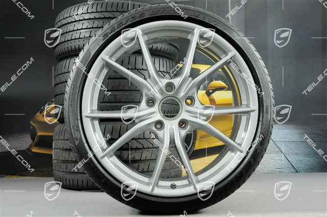 20-inch Carrera S (IV) summer wheels set, rims 8,5 J x 20 ET49 + 11,5 J x 20 ET76 + NEW summer tires 245/35 R20 + 305/30 R20, with TPM