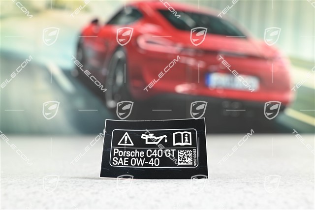 GT3, Klebeschild / Hinweiss, Empfohlenen Motoröl