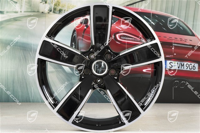 22-inch Cayenne Coupé wheel rim set Sport Classic, wheel rims 10J x 22 ET48 + 11,5J x 22 ET52, black high gloss