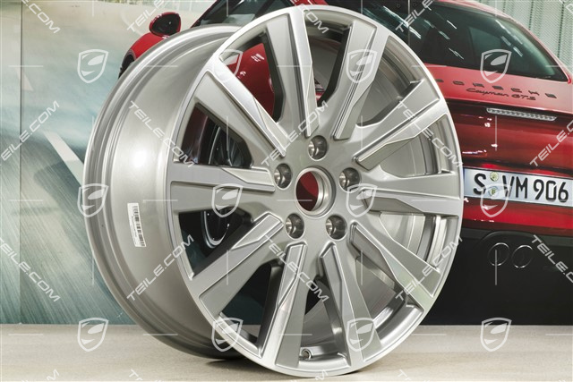 20-inch Taycan Tequipment Design wheel rim set, 9J x 20 ET54 + 11J x 20 ET60, platin silver