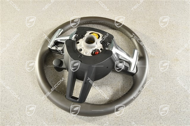 Multifunktionslenkrad, 3-Speichen, Beheizbar, Leder Achatgrau / Sport Chrono Paket Plus