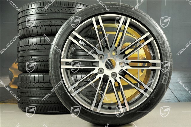 20" Turbo III koła letnie, komplet, felgi 9,5J x 20 ET65 + 11J x 20 ET68 + NOWE opony 255/40 R20 + 295/35 R20, z czujnikami ciśnienia
