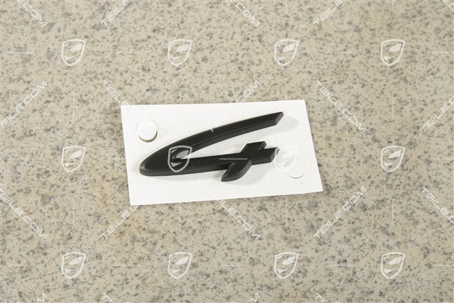 Schriftzug "4", Schwarz-matt