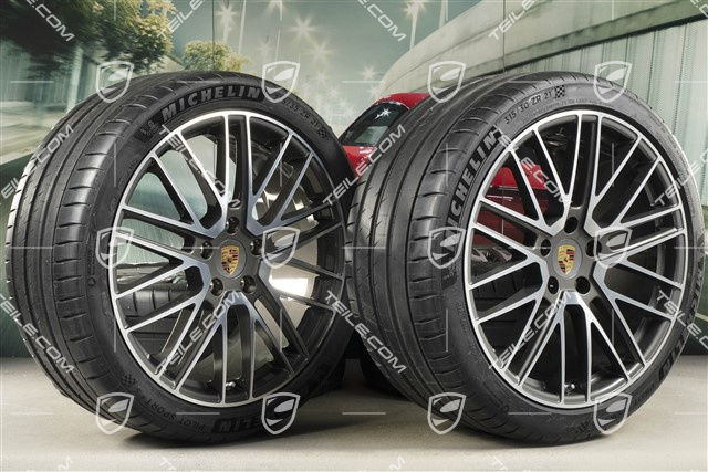 21" koła letnie Turbo V, komplet, felgi 9,5J x 21 ET71 + 11,5J x 21 ET69 + opony letnie Michelin 275/35 R21 + 315/30 R21, mit RDK-Sensoren
