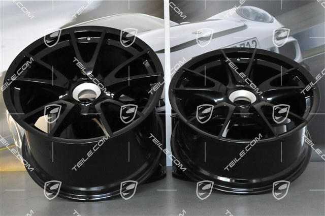 19" GT3 II RS 4.0 / GT2 RS Felgensatz, schwarz, vorne 9J x 19 ET47 + hinten 12J x 19 ET48