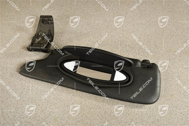 Sonnenblende, mit Make-up Spiegel beleuchtet, Schwarz, L