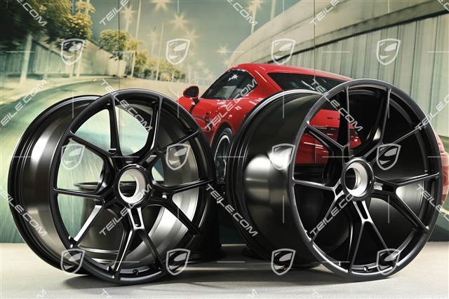20+21 -inch GT3 wheel rim set, 9,5J x 20 ET46 + 12J x 21 ET45, black satin mat
