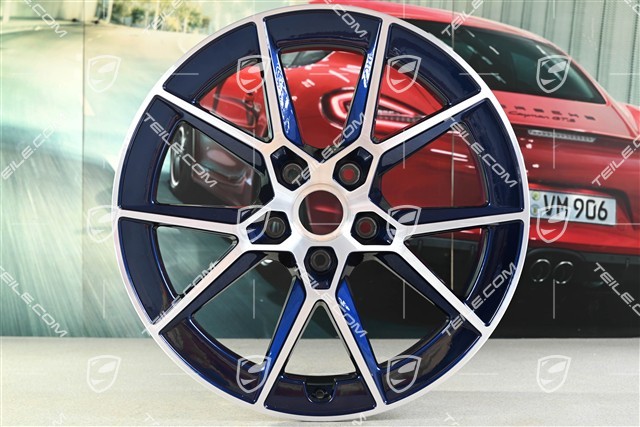 20+21-inch Carrera S wheel rim set, 8,5J x20 ET50 + 11,5J x 21 ET79, Enzian Blue
