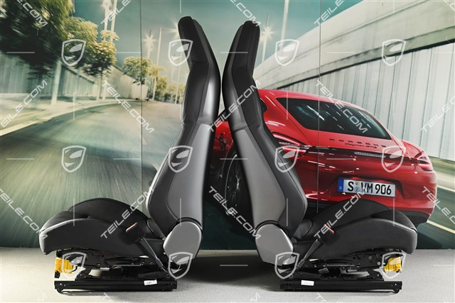 Fotele sportowe, regulowane elektrycznie, napis "Turbo S", podgrzewane, wentylacja, czarna skóra, zestaw, L+R