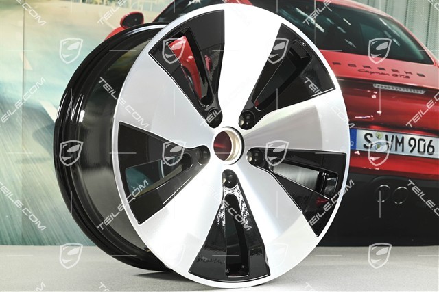20" Macan wheel rim, 10J x 20 ET49, black high gloss