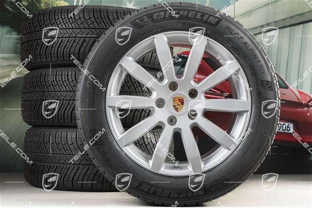 19-inch Cayenne S winter wheel set, rims 8,5J x 19 ET47 + 9,5J x 19 ET54 + Michelin winter tyres 255/55 R19 + 275/50 R19, with TPMS
