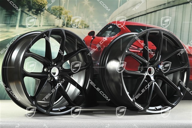 21-inch GT Design, alloy wheel rim set, 9,5J x 21 ET27 + 10J x 21 ET19, black satin matt